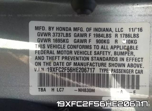 19XFC2F56HE206717 фото 10