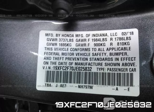 19XFC2F70JE025832 фото 10