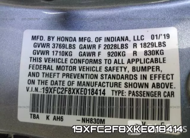 19XFC2F8XKE018414 фото 9