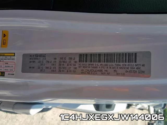 1C4HJXEGXJW144006 фото 2