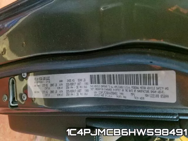 1C4PJMCB6HW598491 фото 2