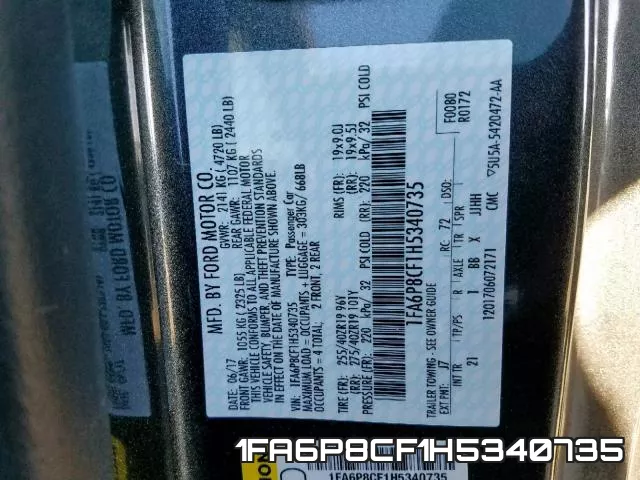 1FA6P8CF1H5340735 фото 2