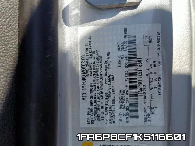 1FA6P8CF1K5116601 фото 2