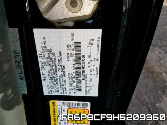 1FA6P8CF9H5209360 фото 2