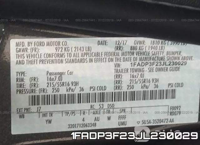 1FADP3F23JL230029 фото 10