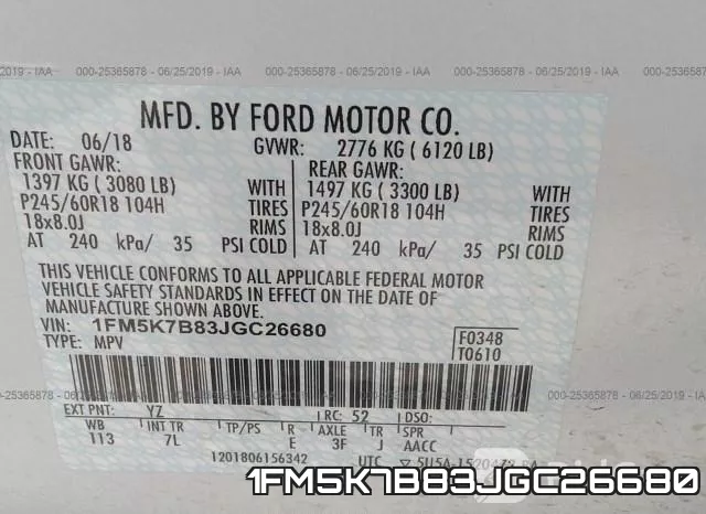 1FM5K7B83JGC26680 фото 10