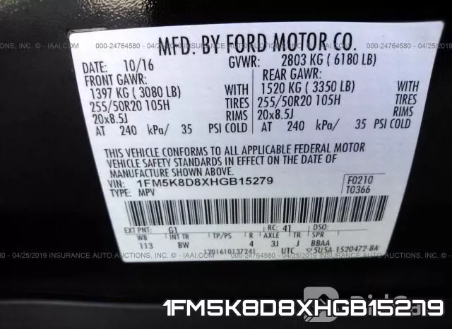 1FM5K8D8XHGB15279 фото 10