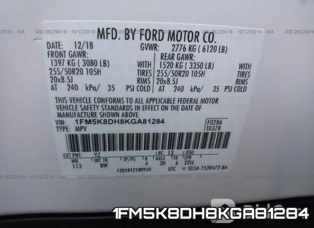 1FM5K8DH8KGA81284 фото 10