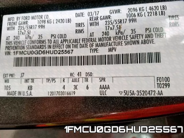 1FMCU0GD6HUD25567 фото 2