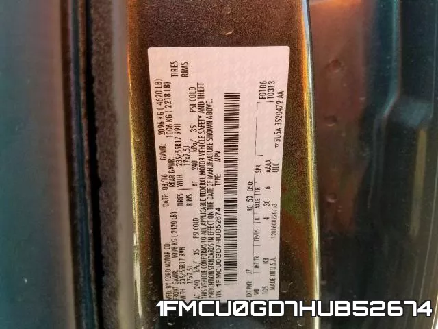1FMCU0GD7HUB52674 фото 2