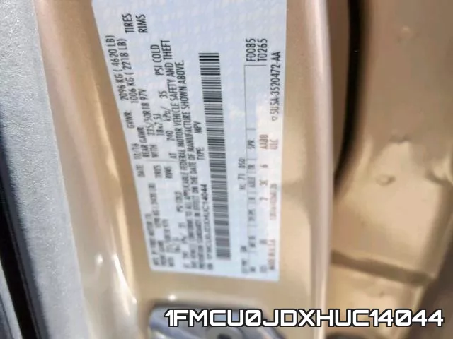 1FMCU0JDXHUC14044 фото 2
