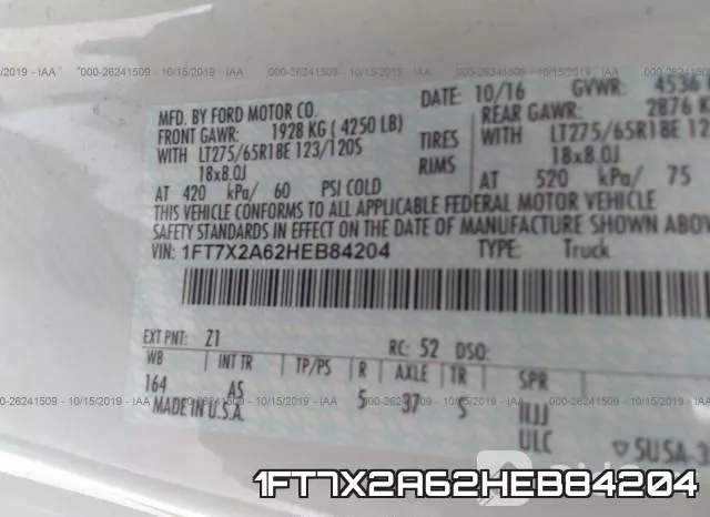 1FT7X2A62HEB84204 фото 10