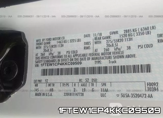 1FTEW1CP4KKC09509 фото 10