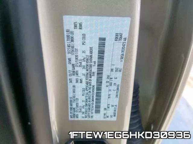 1FTEW1EG6HKD30936 фото 2