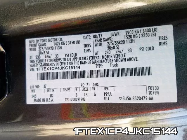1FTEX1CP4JKC15144 фото 2