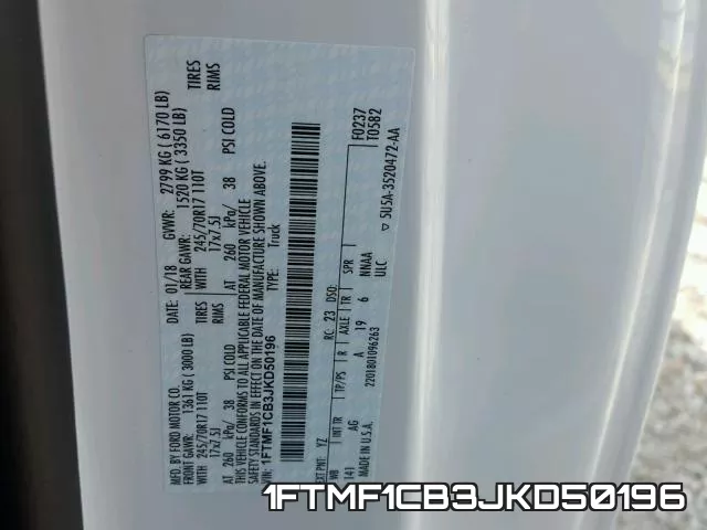 1FTMF1CB3JKD50196 фото 2