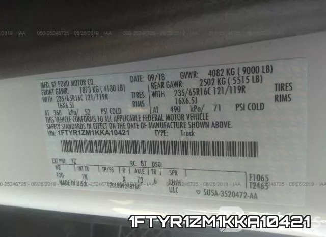 1FTYR1ZM1KKA10421 фото 10