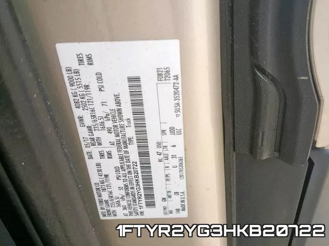 1FTYR2YG3HKB20722 фото 2