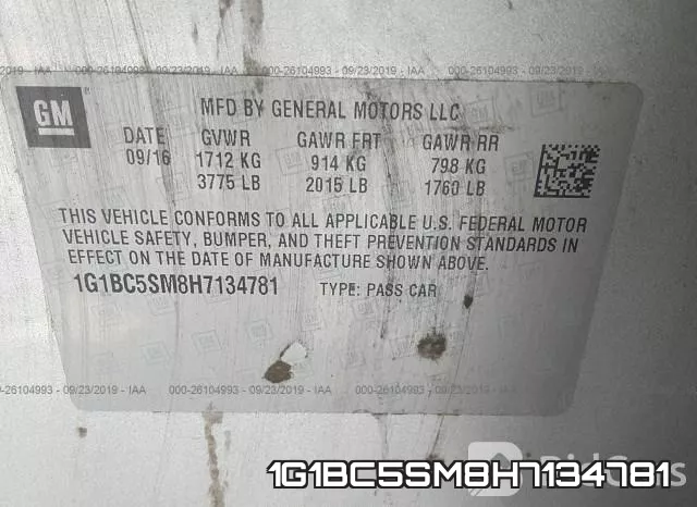1G1BC5SM8H7134781 фото 10
