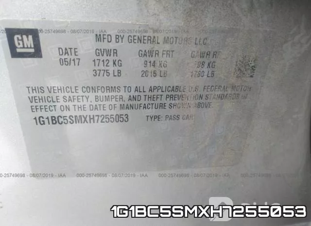 1G1BC5SMXH7255053 фото 10