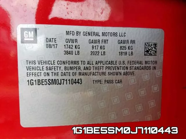 1G1BE5SM0J7110443 фото 2