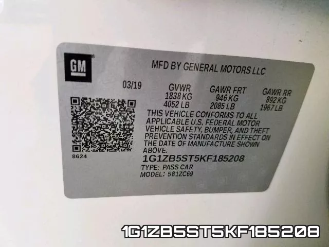 1G1ZB5ST5KF185208 фото 2
