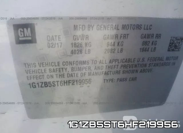 1G1ZB5ST6HF219956 фото 10