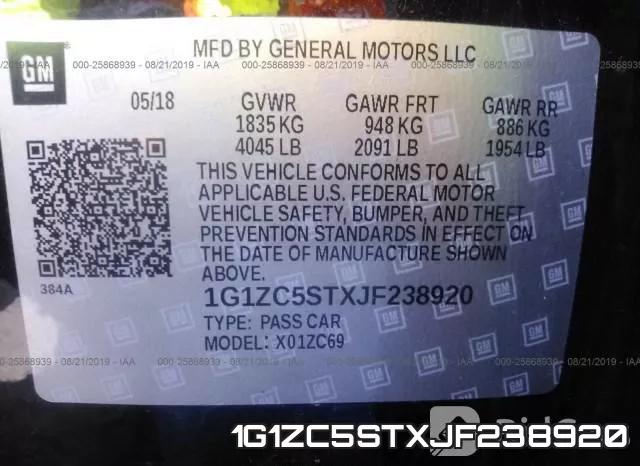 1G1ZC5STXJF238920 фото 10