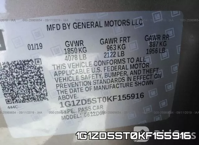 1G1ZD5ST0KF155916 фото 10