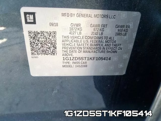 1G1ZD5ST1KF105414 фото 2