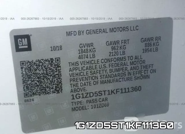 1G1ZD5ST1KF111360 фото 10