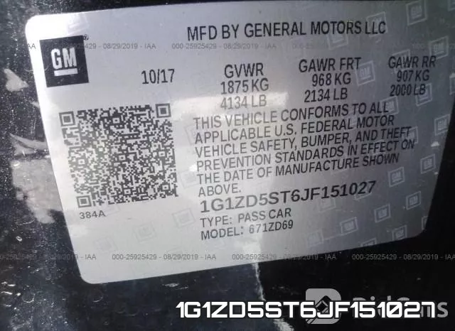 1G1ZD5ST6JF151027 фото 10