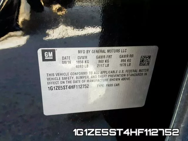 1G1ZE5ST4HF112752 фото 2