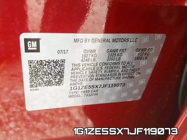 1G1ZE5SX7JF119073 фото 2