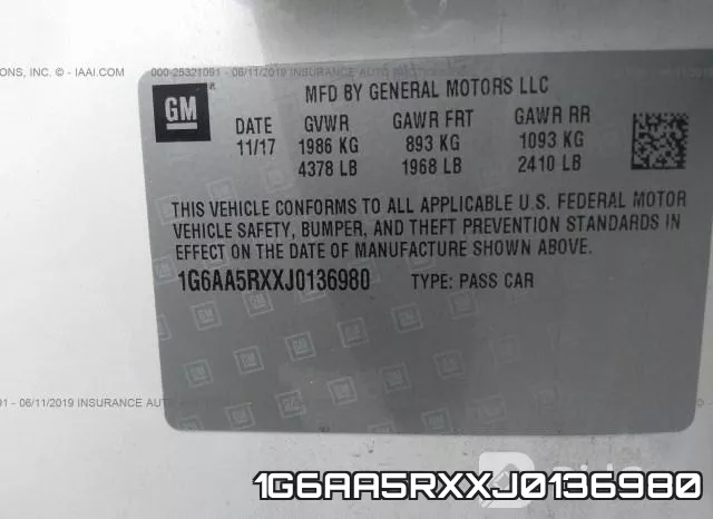 1G6AA5RXXJ0136980 фото 10