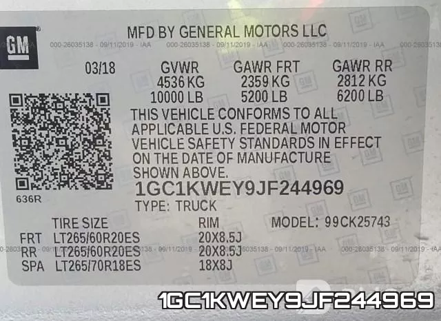 1GC1KWEY9JF244969 фото 10