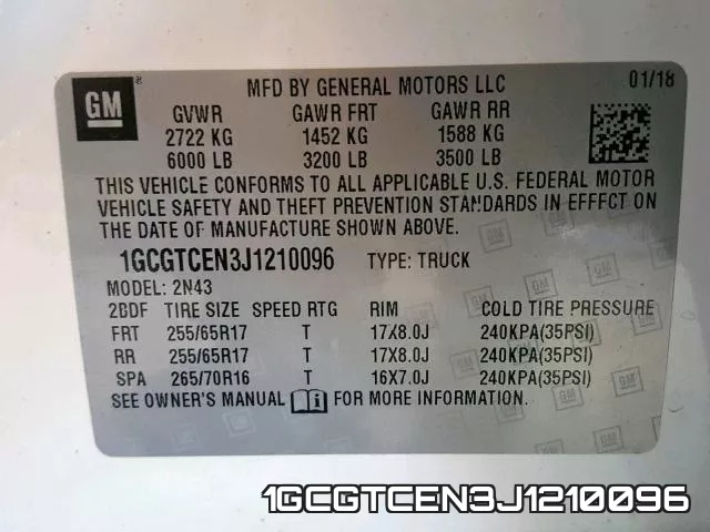 1GCGTCEN3J1210096 фото 2