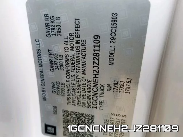 1GCNCNEH2JZ281109 фото 2