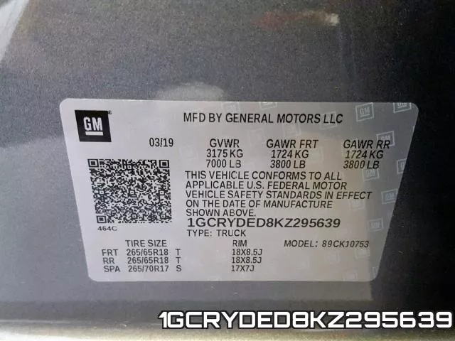 1GCRYDED8KZ295639 фото 2