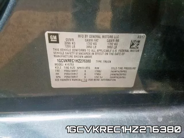 1GCVKREC1HZ276380 фото 2