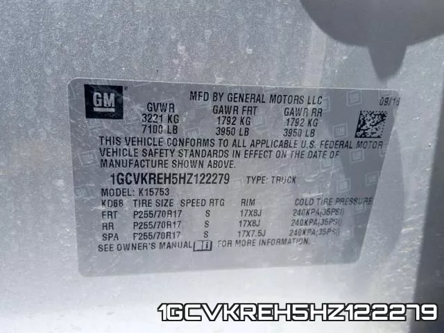 1GCVKREH5HZ122279 фото 2
