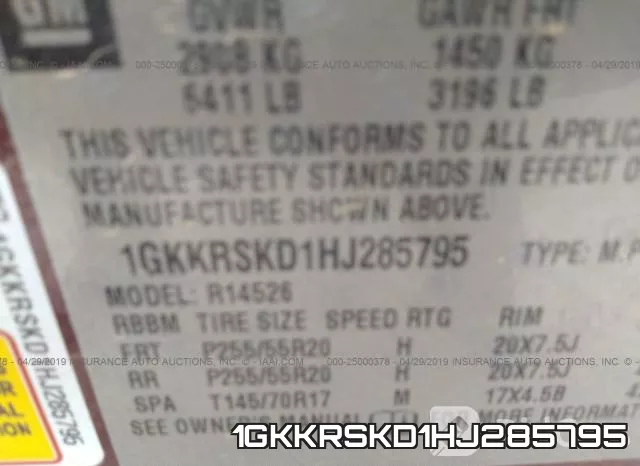 1GKKRSKD1HJ285795 фото 10