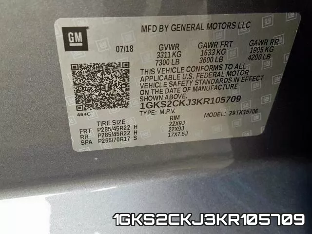 1GKS2CKJ3KR105709 фото 2