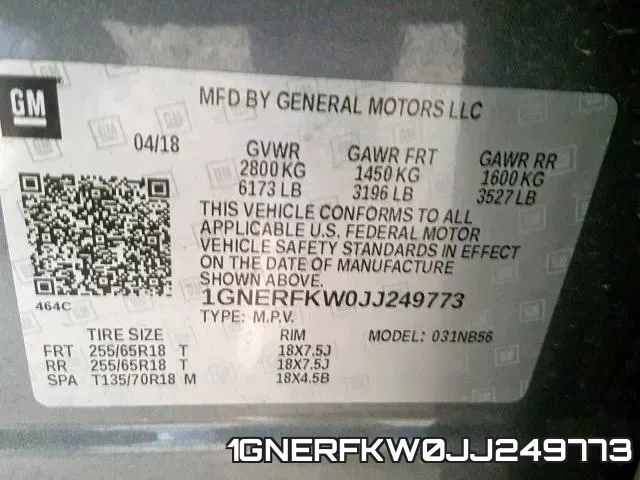 1GNERFKW0JJ249773 фото 2
