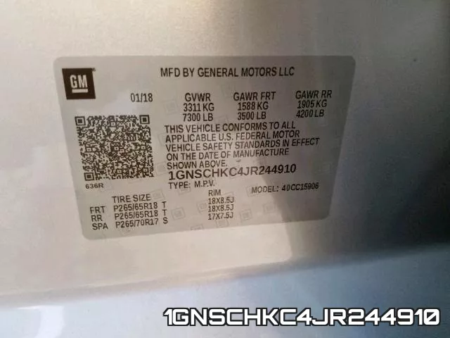 1GNSCHKC4JR244910 фото 2