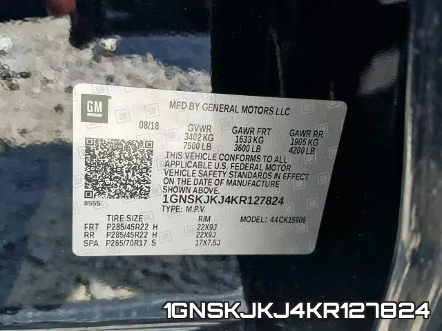 1GNSKJKJ4KR127824 фото 2