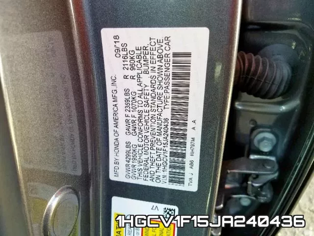 1HGCV1F15JA240436 фото 2