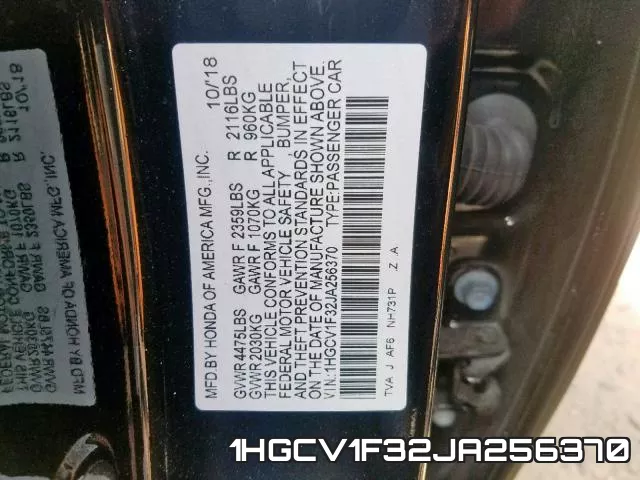 1HGCV1F32JA256370 фото 2