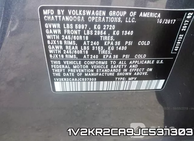 1V2KR2CA9JC537303 фото 10