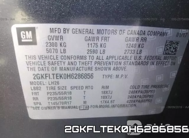 2GKFLTEK0H6286856 фото 10